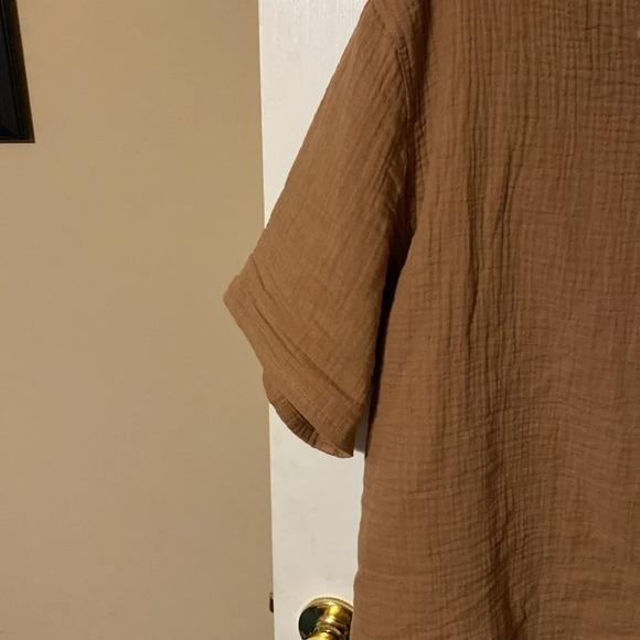 Women’s STARS ABOVE XXL CREAM BROWN  WITH‎ A TEXTURED DESIGN BLOUSE - Picture 5 of 7